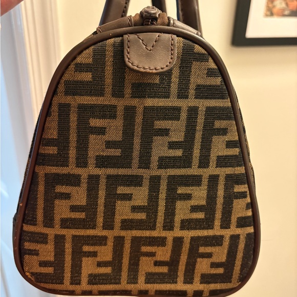 Fendi Brown and Tan Logo Boston Bag - Picture 8 of 11